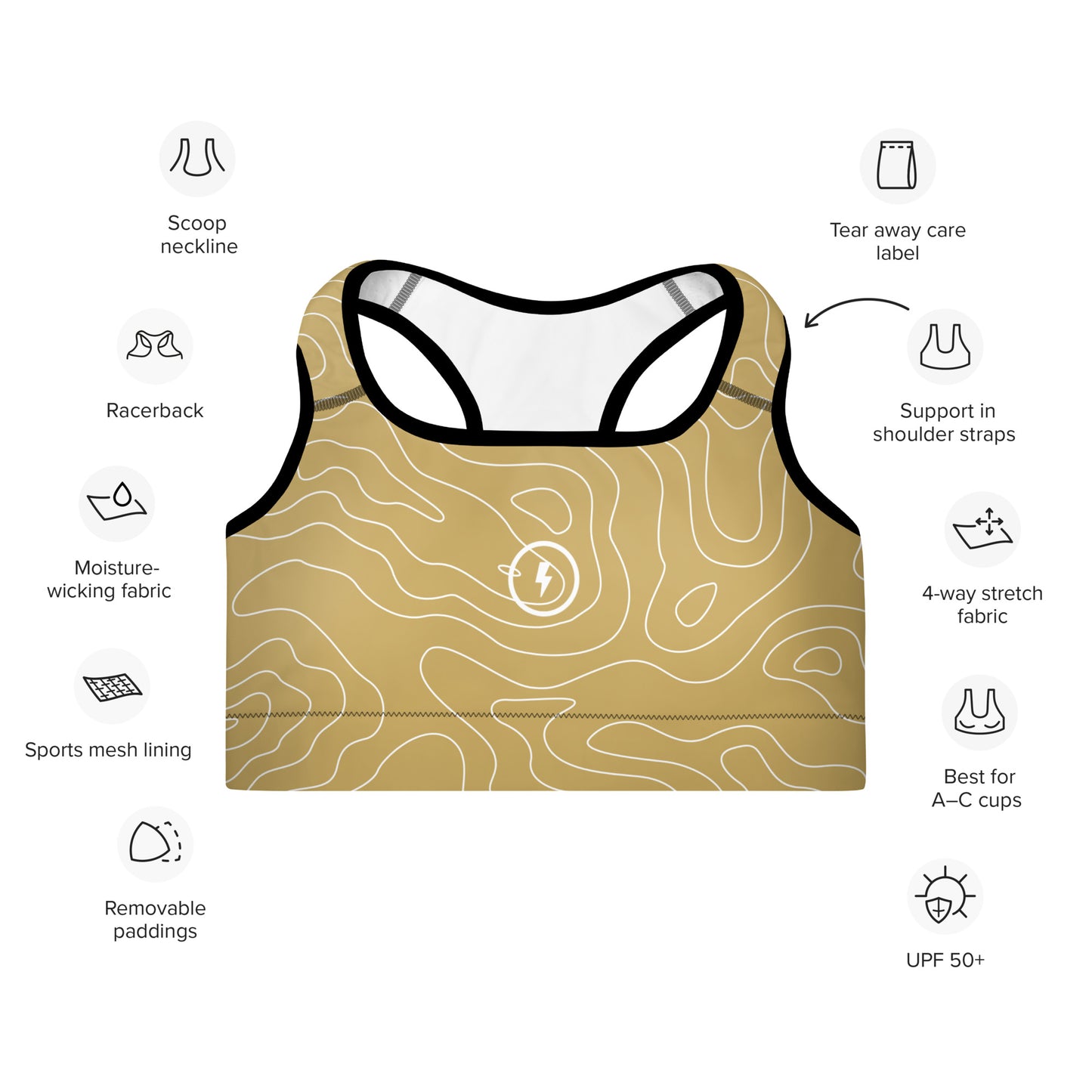 Gold Dust - Women's Padded Sports Bra